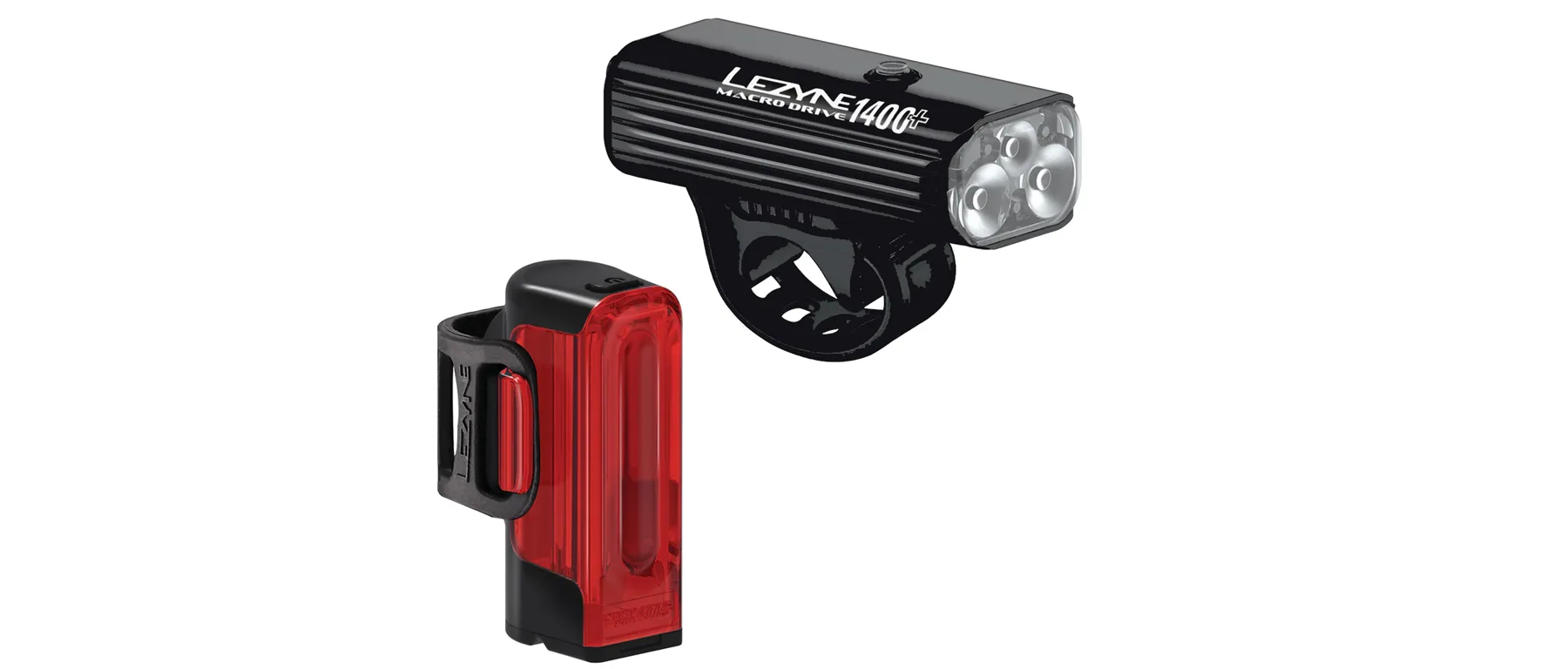LEZYNE Macro Drive 1400+ Headlight + Strip Drive Pro 400+ Taillight